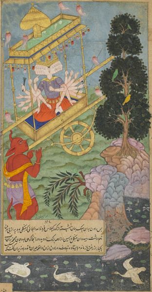 312px-Ravana seizes the chariot Puspaka from Kuvera