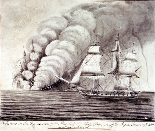 The Sabrina eruption off the Azores in 1811